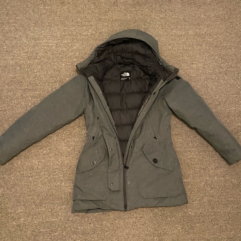 Gray Womens North Face Puffer Jacket